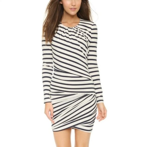 Torn by Ronny Kobo Dress Striped Jersey Knit Bodycon Dress Size Small - Picture 1 of 11